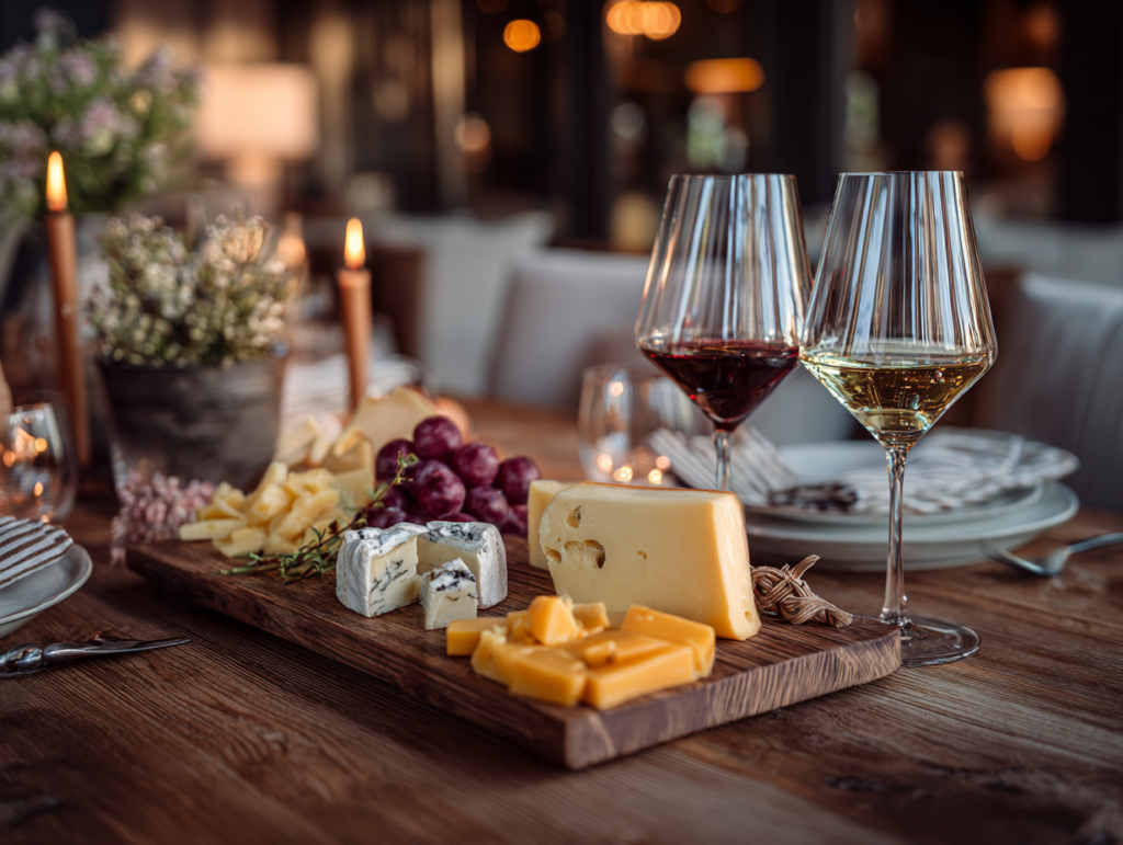 Brie and Chardonnay pairing close up