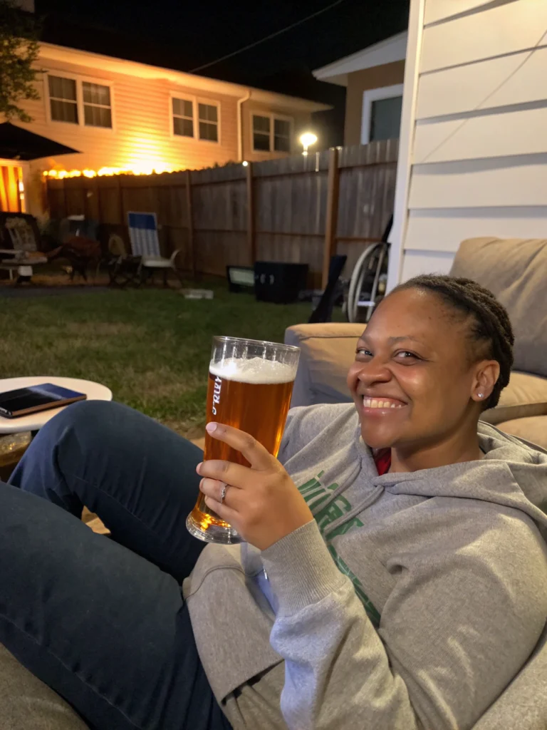 Chilling with beer Glass